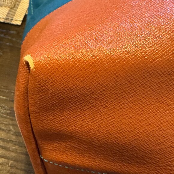 Tory Burch Penn Tote Bag in Teal & Tan - Picture 15 of 16